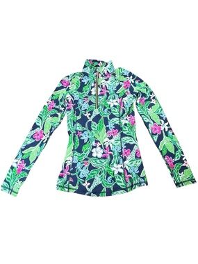 Lilly Pulitzer Luxletic Justine Half Zip UPF 50 Untamed Pullover XXS Resort